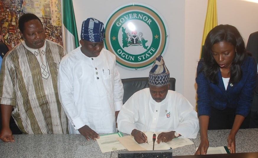 Image result for Amosun signs